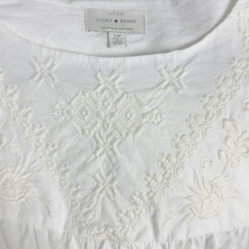 Lucky Brand Embroidered Cotton Top - Picture 3 of 8